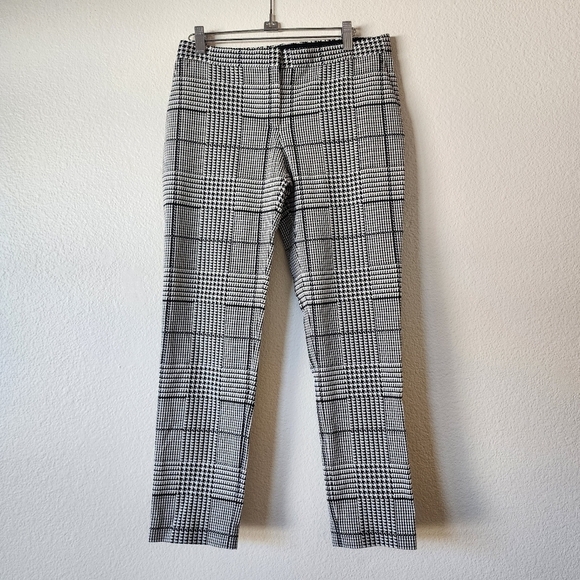 Theory Plaid Crop Plaid Straight Leg Pants 4 - Picture 2 of 6